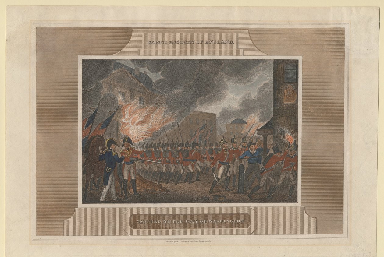 Infångande och bränning av staden Washington, 1815 av Unbekannt