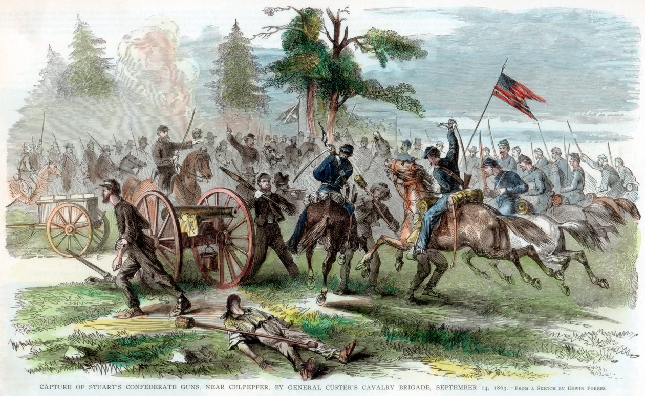 Fångst av konfedererade vapen, nära Culpeper, Virginia, amerikanska inbördeskriget, 14 september 1863 av Unbekannt