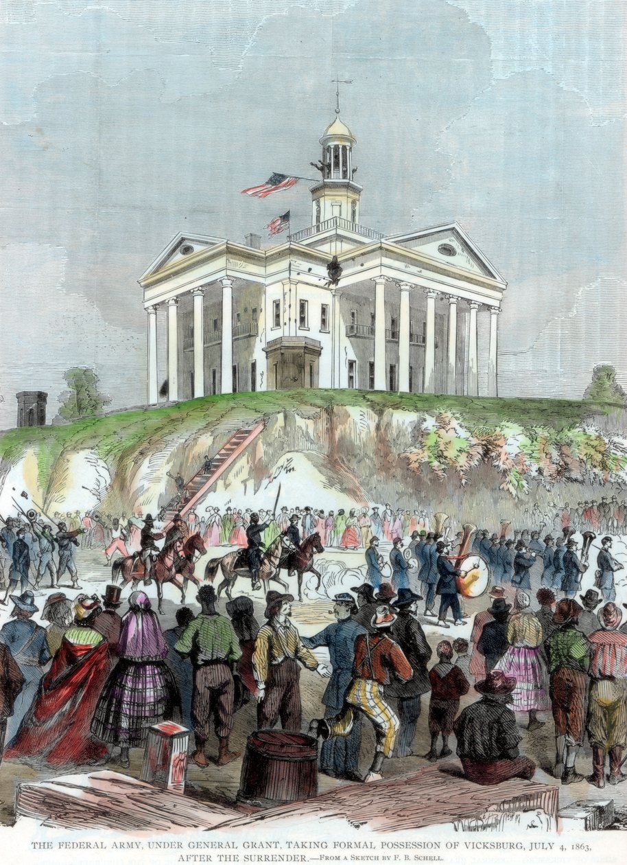 Erövring av Vicksburg, Mississippi, av unionsarmén, amerikanska inbördeskriget, 4 juli 1863 av Unbekannt