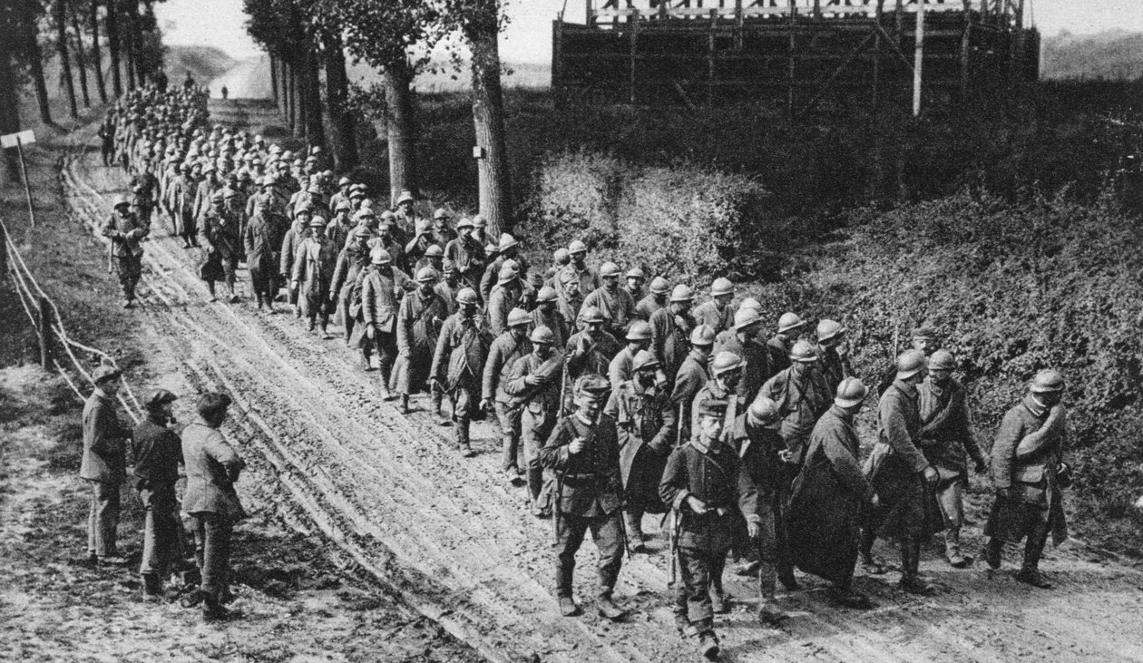 Fångade franska soldater, Somme, Frankrike, första världskriget, 1917 av Unbekannt