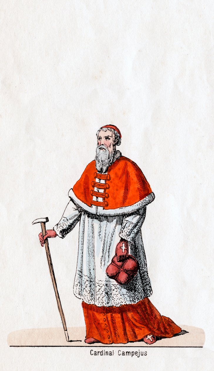Cardinal Campus, kostymdesign för Shakespeares pjäs, Henry VIII, 1800-talet av Unbekannt