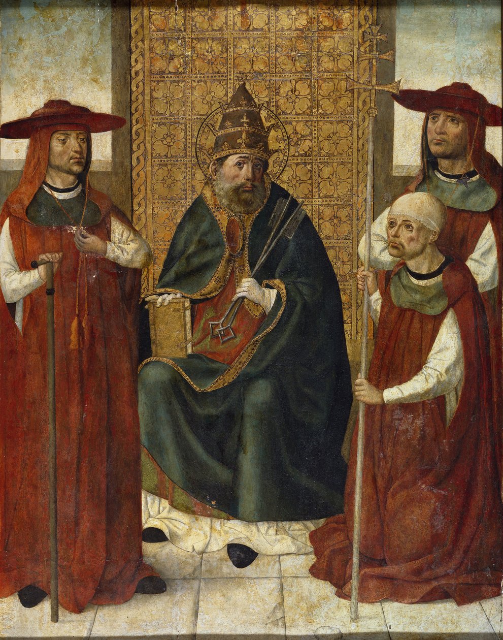 Kardinal Pedro González de Mendoza 1428-1495 ber inför Sankt Peter, 1490-1495 av Unbekannt