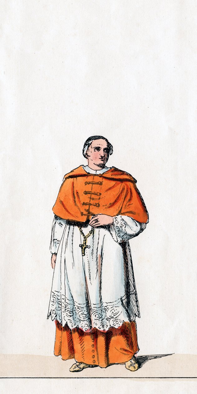 Kardinal Wolsey, kostymdesign för Shakespeares pjäs, Henry VIII, 1800-talet av Unbekannt