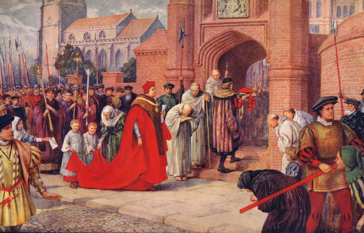 Kardinal Wolsey går möjligen in i Hampton Court Palace, 1917 av Unbekannt