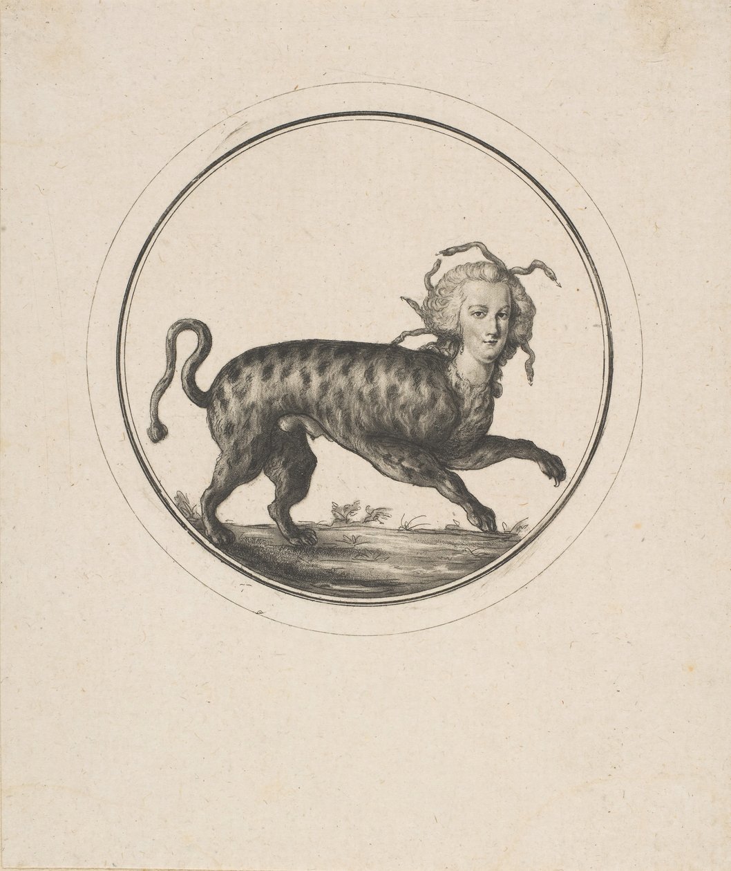 Karikatyr som visar Marie Antoinette som en leopard, 1700-tal. av Unbekannt