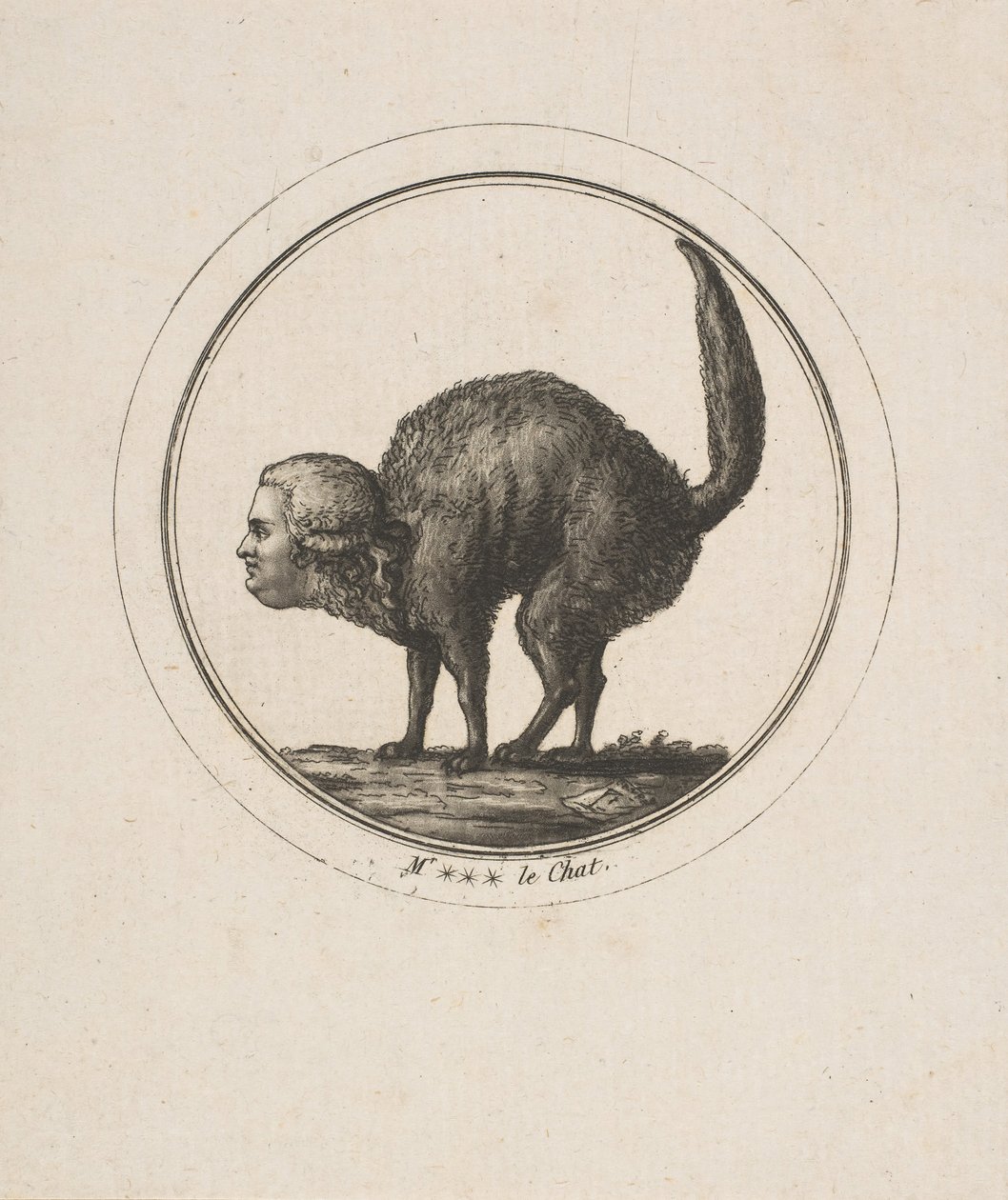 Karikatyr som visar Comte de Provence som en katt, 1700-talet. av Unbekannt
