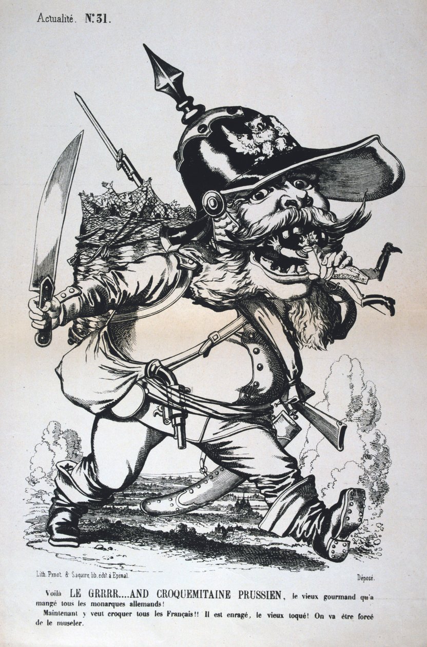 Karikatyr av Wilhelm I av Preussen, fransk-preussiska kriget, 1870-1871. av Unbekannt