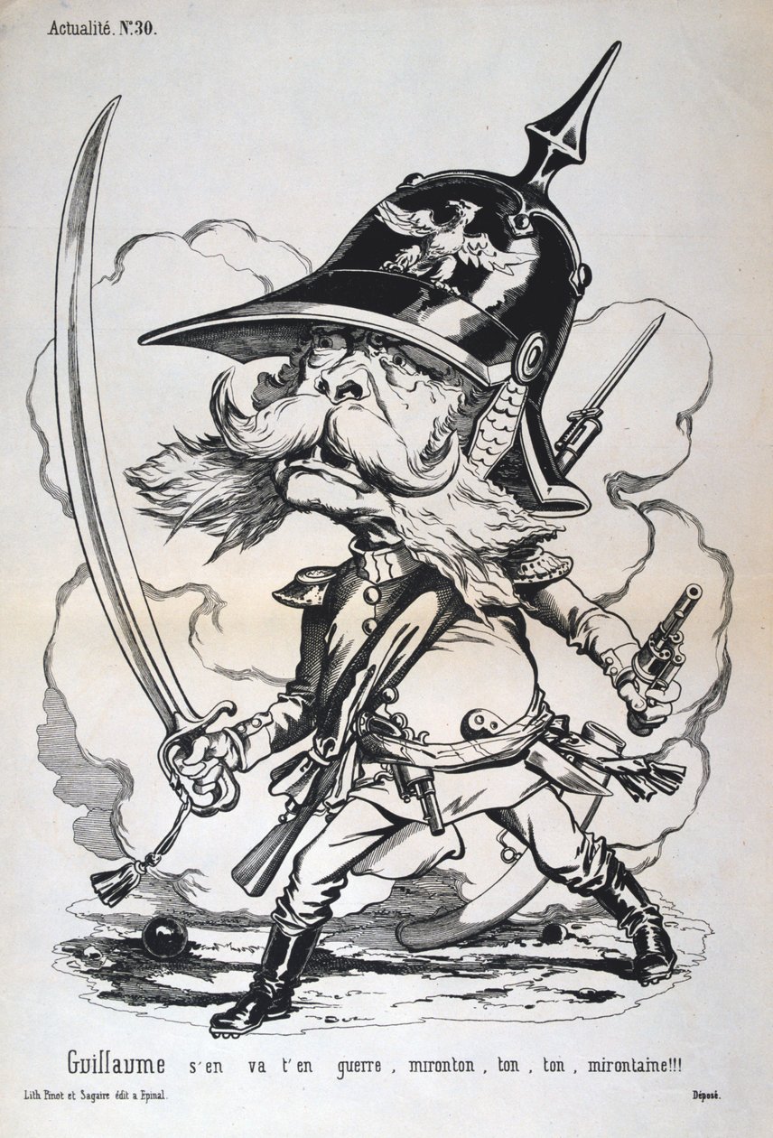 Karikatyr av Wilhelm I av Preussen, fransk-preussiska kriget, 1870-1871. av Unbekannt