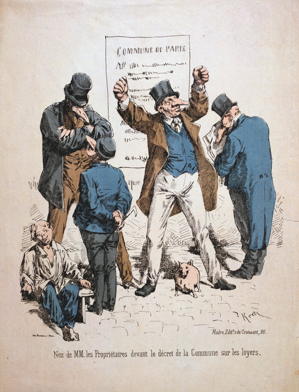 Karikatyr av ägarna, Paris kommun, 1871. av Unbekannt