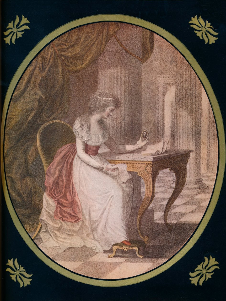 Caroline av Litchfield, mediterar på Waldsteins bild, c1780-talet, 1910 av Unbekannt