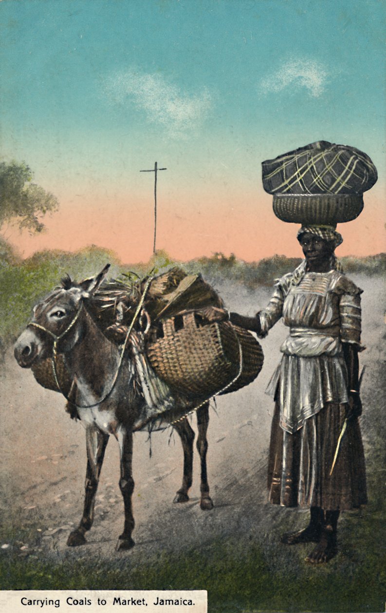 Carrying Coals to Market, Jamaica, tidigt 1900-tal. av Unbekannt