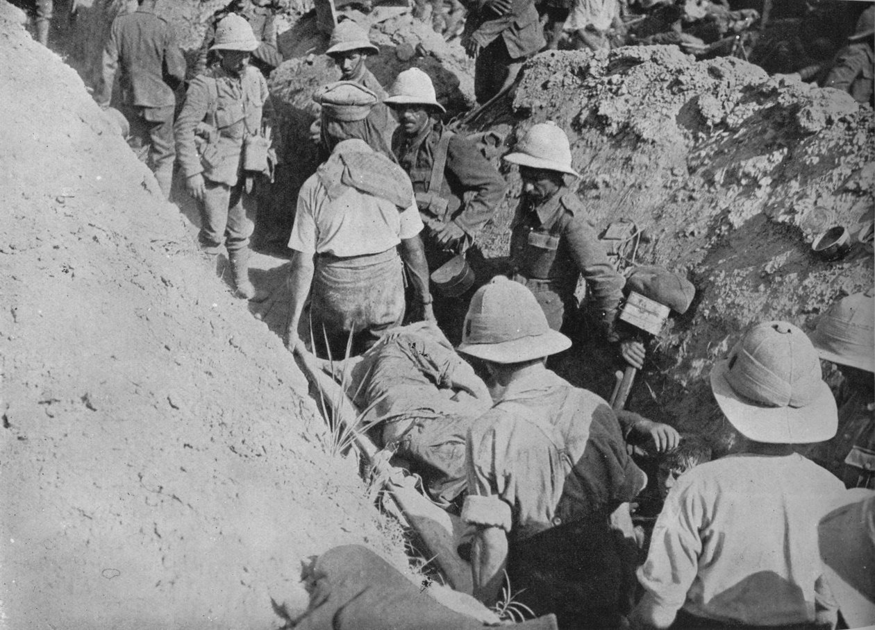 Bär sårade genom skyttegravarna, 1915 av Unbekannt