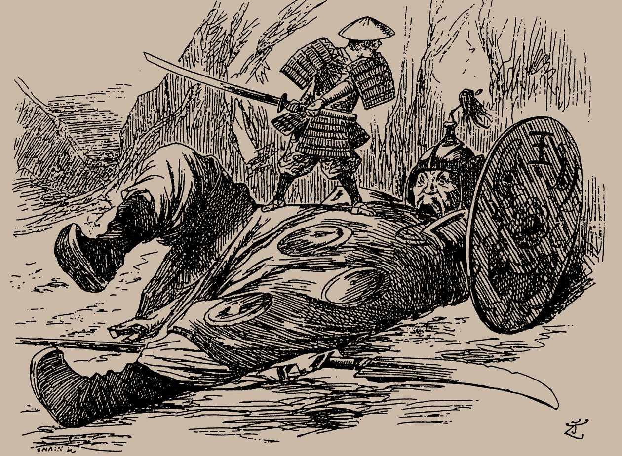 Tecknad film om det första kinesisk-japanska kriget. Punch, 29 september 1894, 1894. av Unbekannt