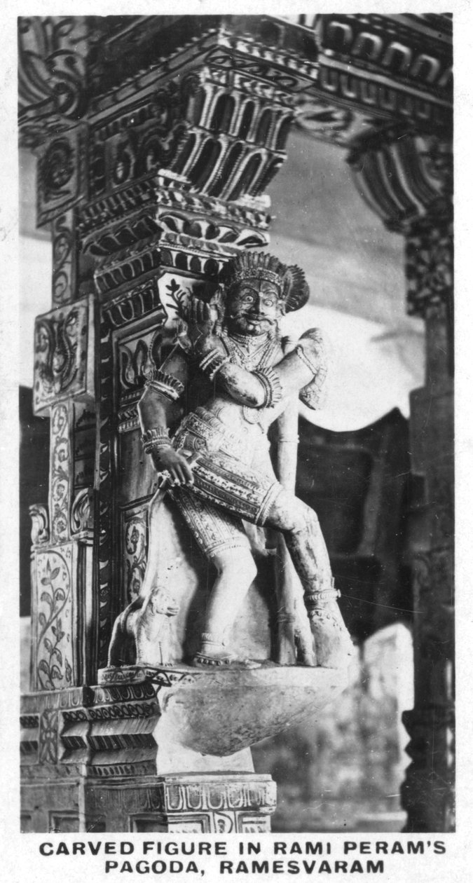 Ristade figur i Rami Perams Pagoda, Ramesvaram, Indien, c1925 av Unbekannt