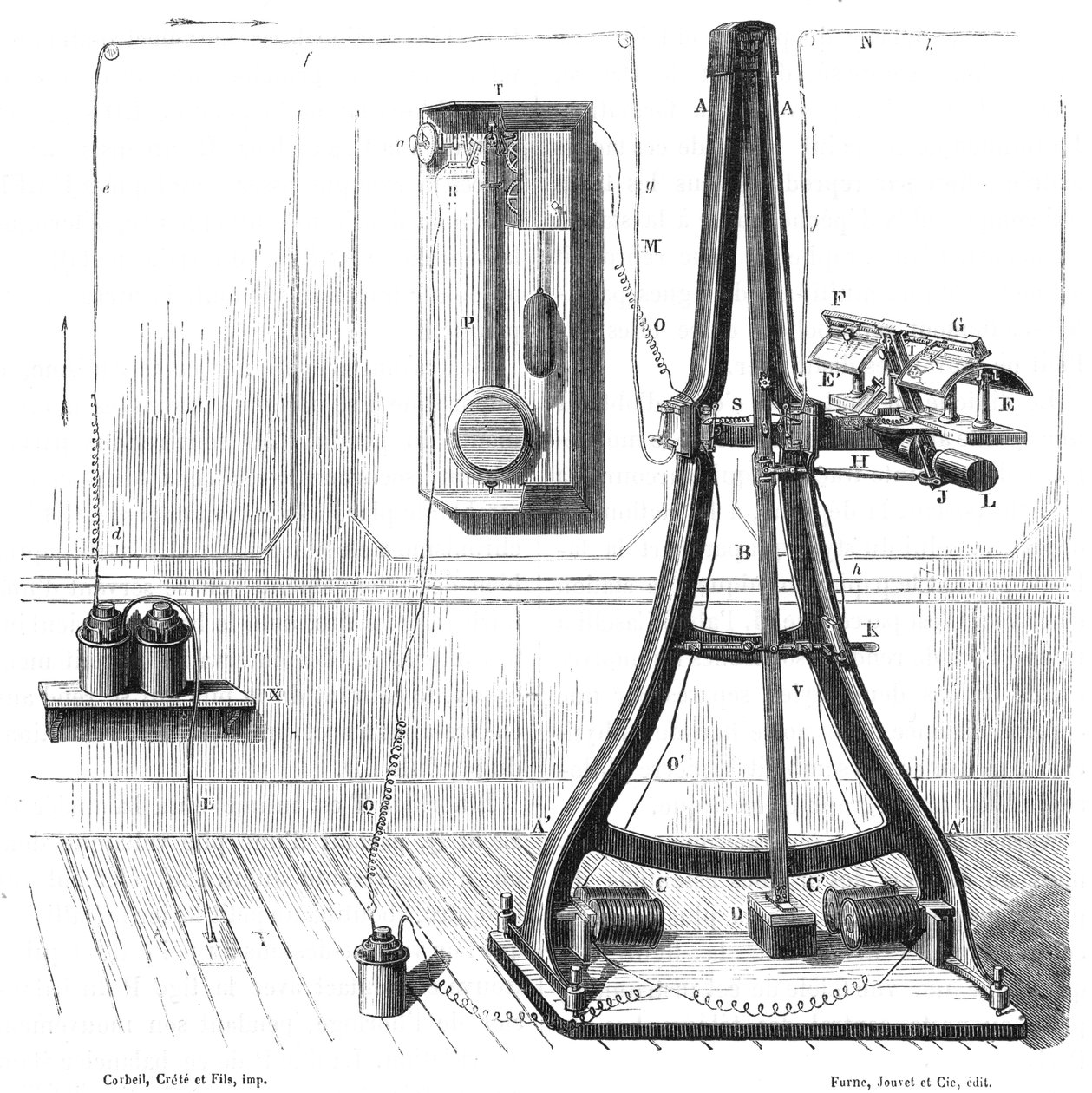 Casellis pantelegraf från 1865, c1870 av Unbekannt