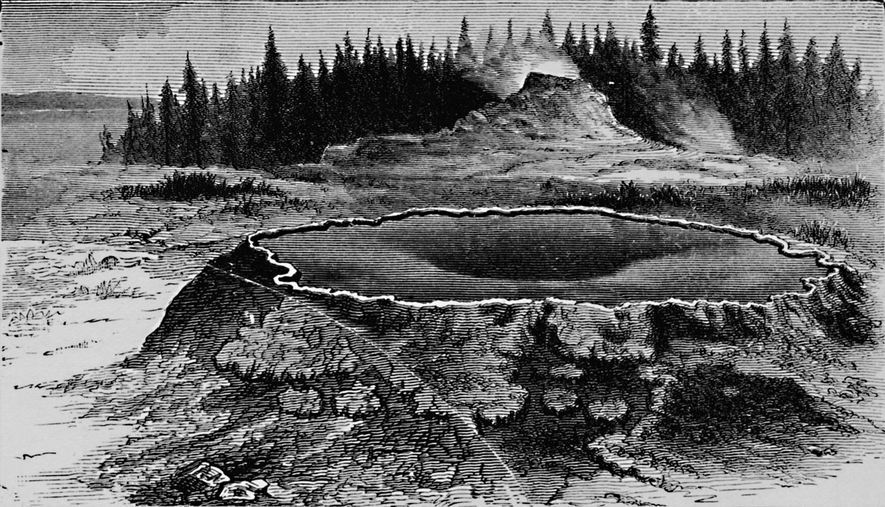 Slottsgejser och eldbassäng, 1873, 1883 av Unbekannt