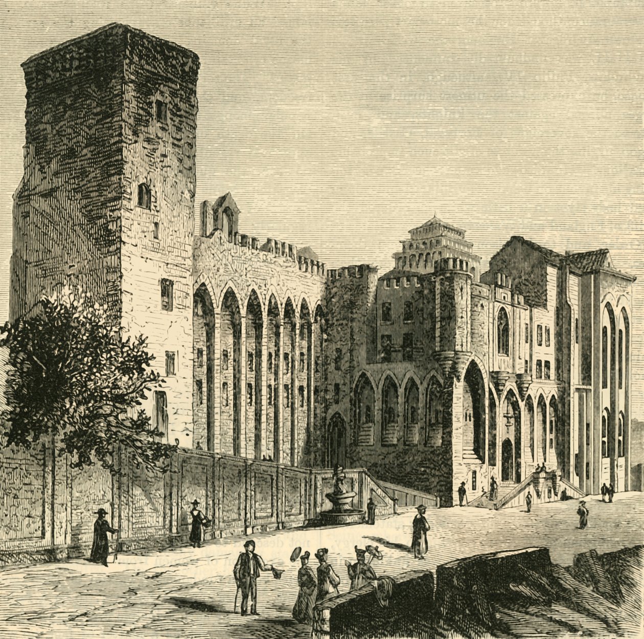 Påvarnas slott, Avignon, 1890. av Unbekannt