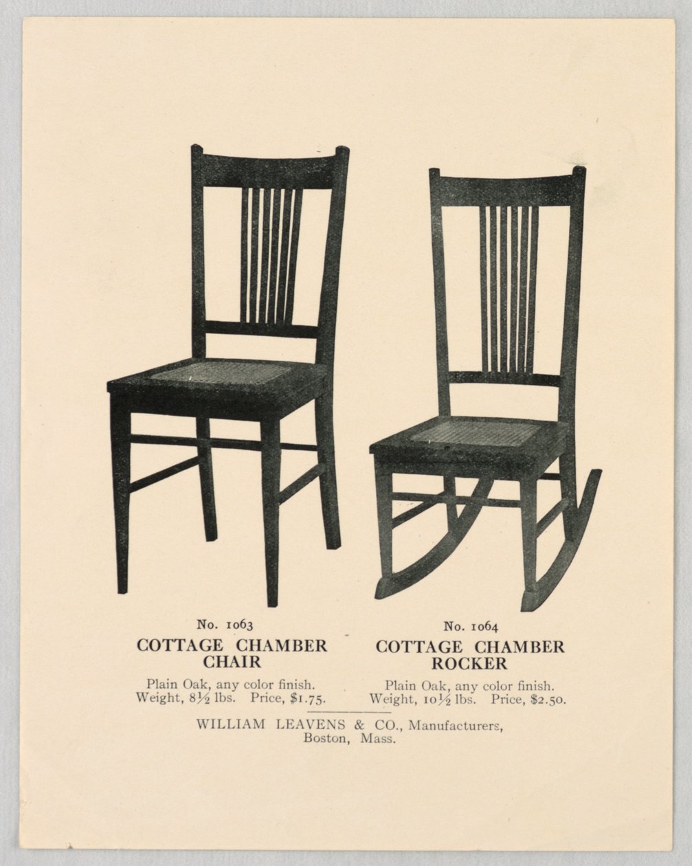 Katalogillustration, design för stolar, 1904–05 av Unbekannt