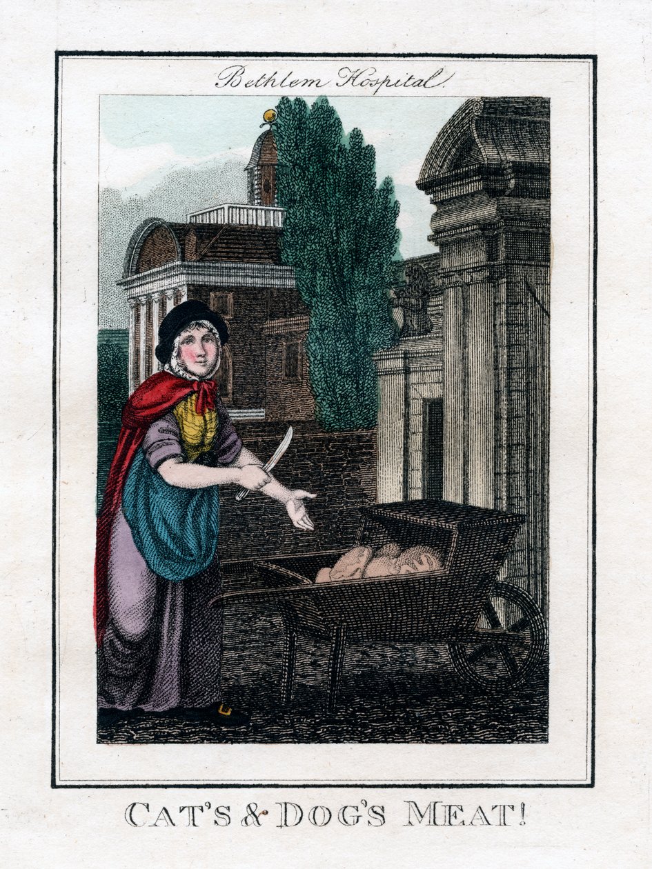 Cats and Dogs Meat!, Bethlem Hospital, London, 1805 av Unbekannt