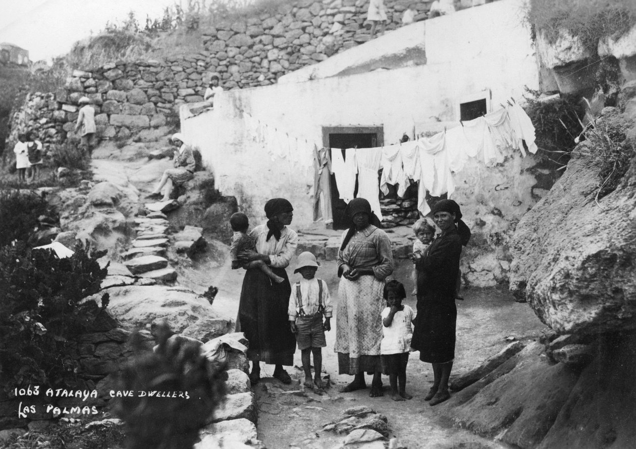 Grottbor, Atalaya, Las Palmas, Gran Canaria, Kanarieöarna, Spanien, c1920-c1930s av Unbekannt