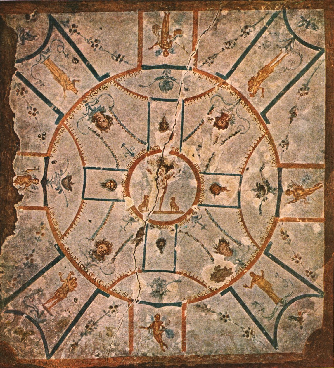 Tak i kammaren i Lucinas hypogeum...Rom, Italien, 1928. av Unbekannt