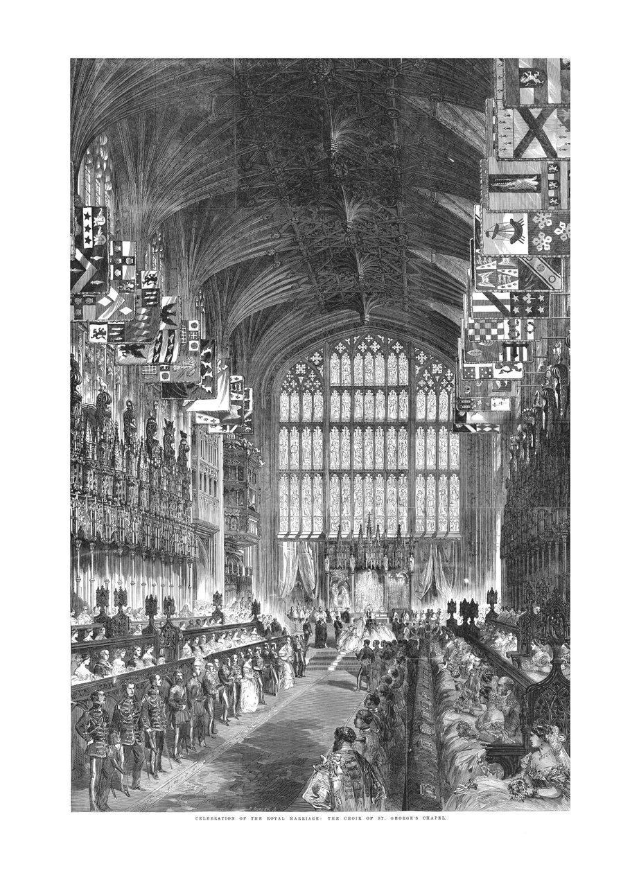 Firandet av det kungliga bröllopet - The Choir of St. Georges Chapel., 10 mars 1863 av Unbekannt