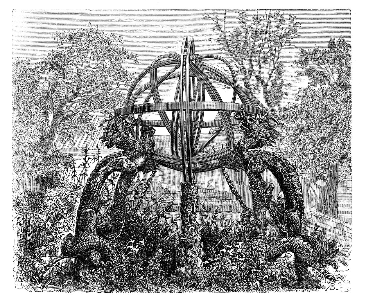 Himmelssfären i det gamla observatoriet, Peking, c1890 av Unbekannt