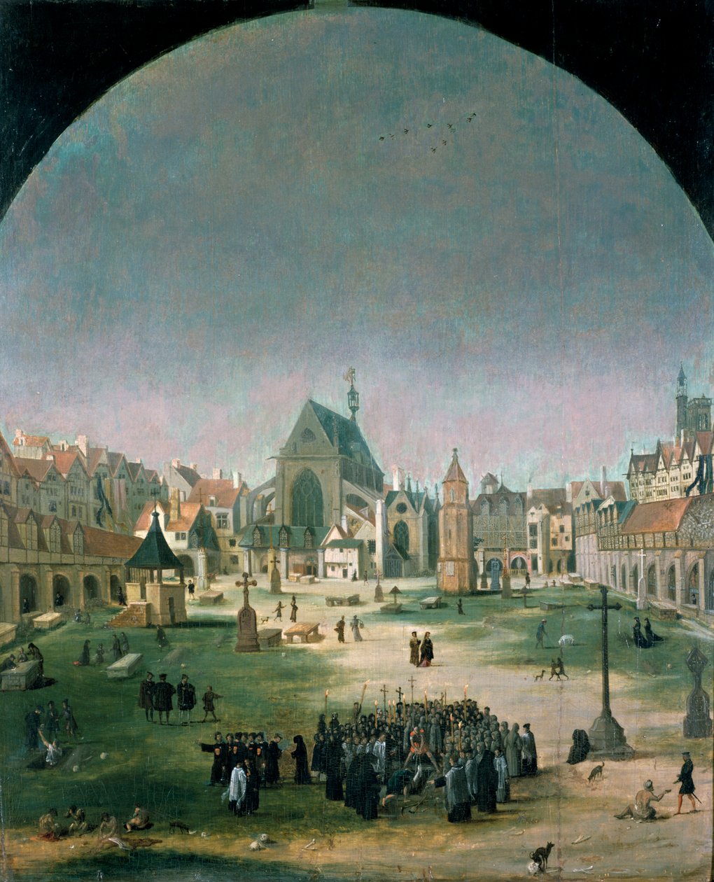 Kyrkogård och de oskyldigas kyrka av Unbekannt