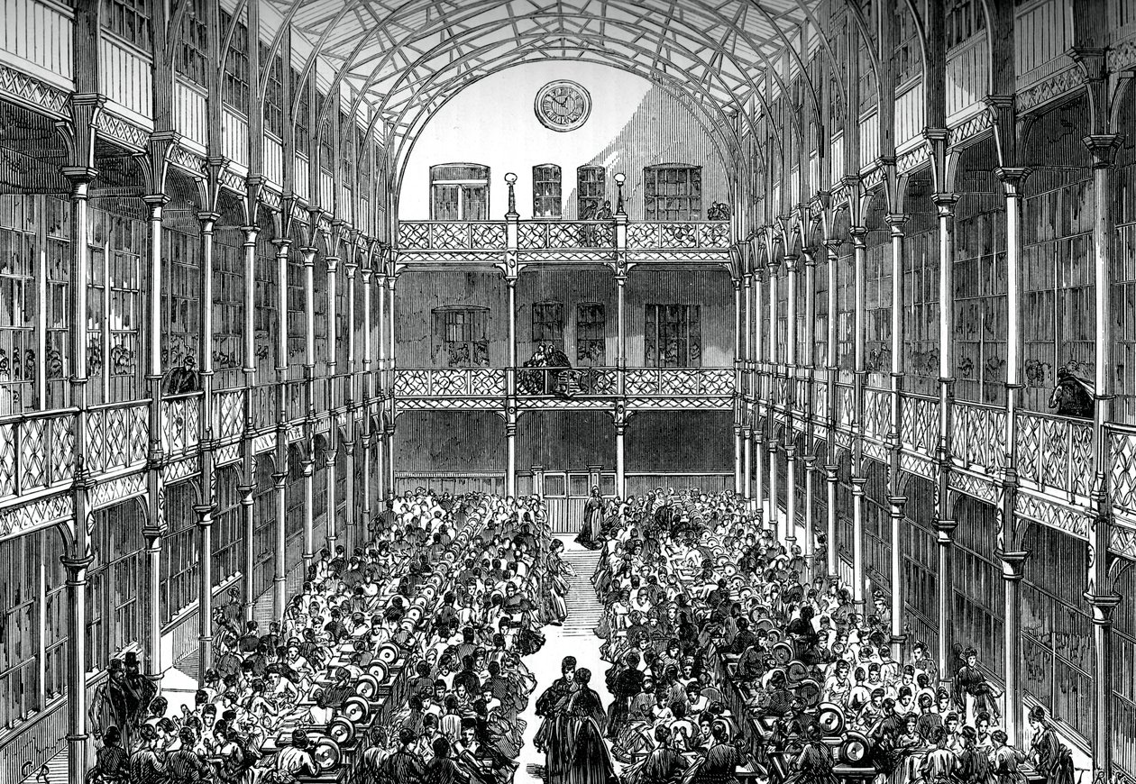 Centralhallen i Royal Army Clothing Depot, Pimlico, c1880 av Unbekannt