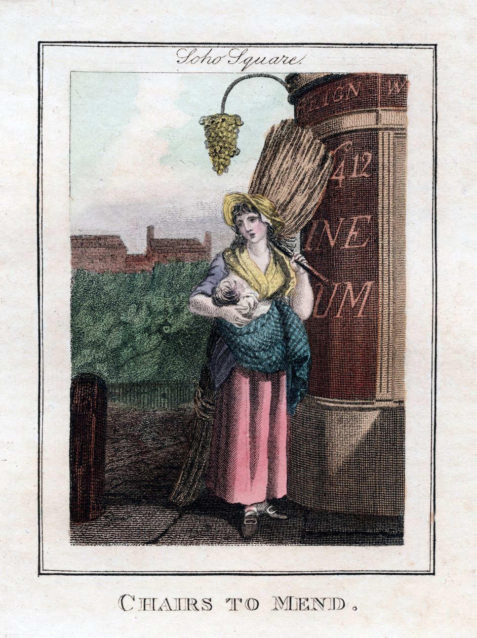 Stolar till Mend, Soho Square, London, 1805 av Unbekannt