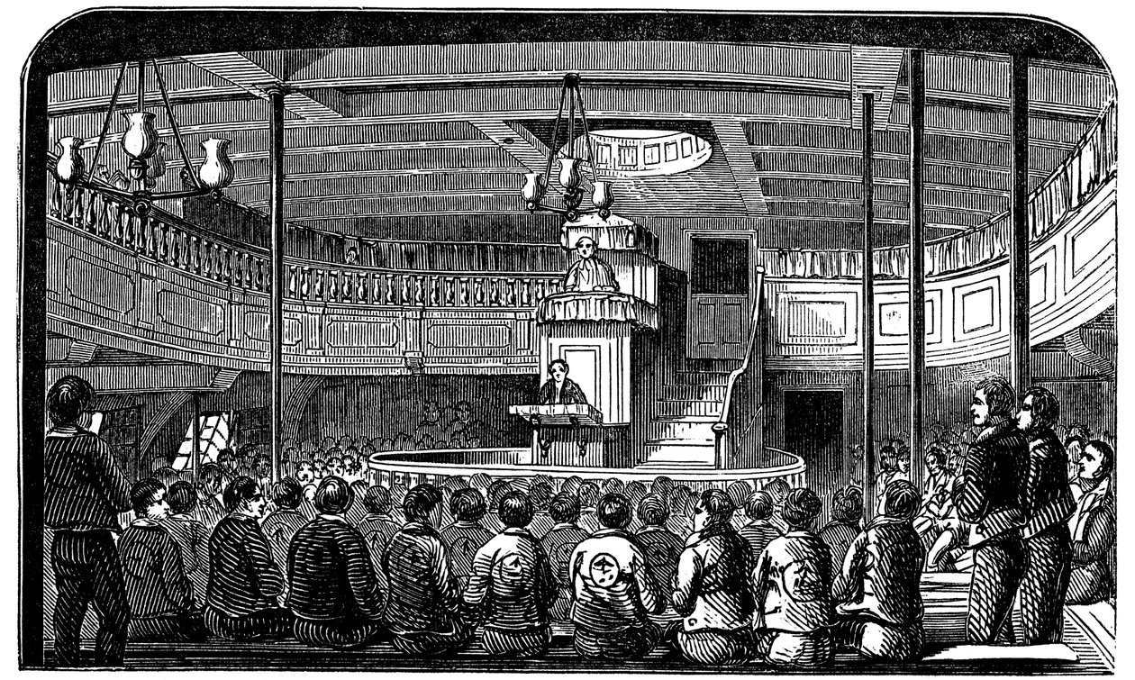 Kapell ombord på fängelsehulken Warrior i Woolwich, London, 1848 av Unbekannt
