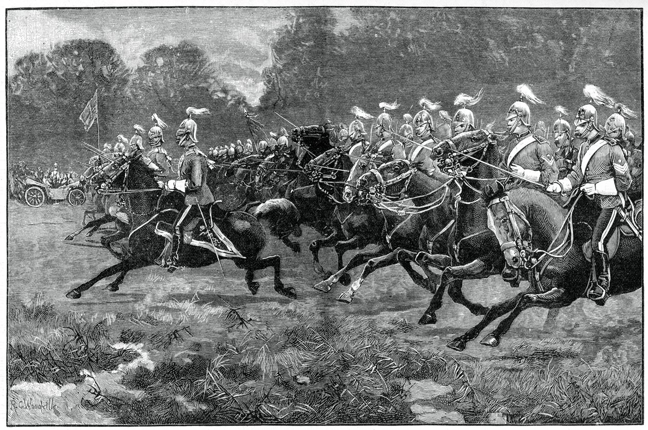 Charge of the 5th and 7th Dragoon Guards, recension i Windsor Park, 1900 av Unbekannt