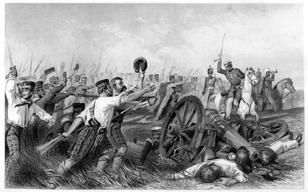 Highlanders anklagelse före Cawnpore, under general Havelock, 1857, c1860 av Unbekannt