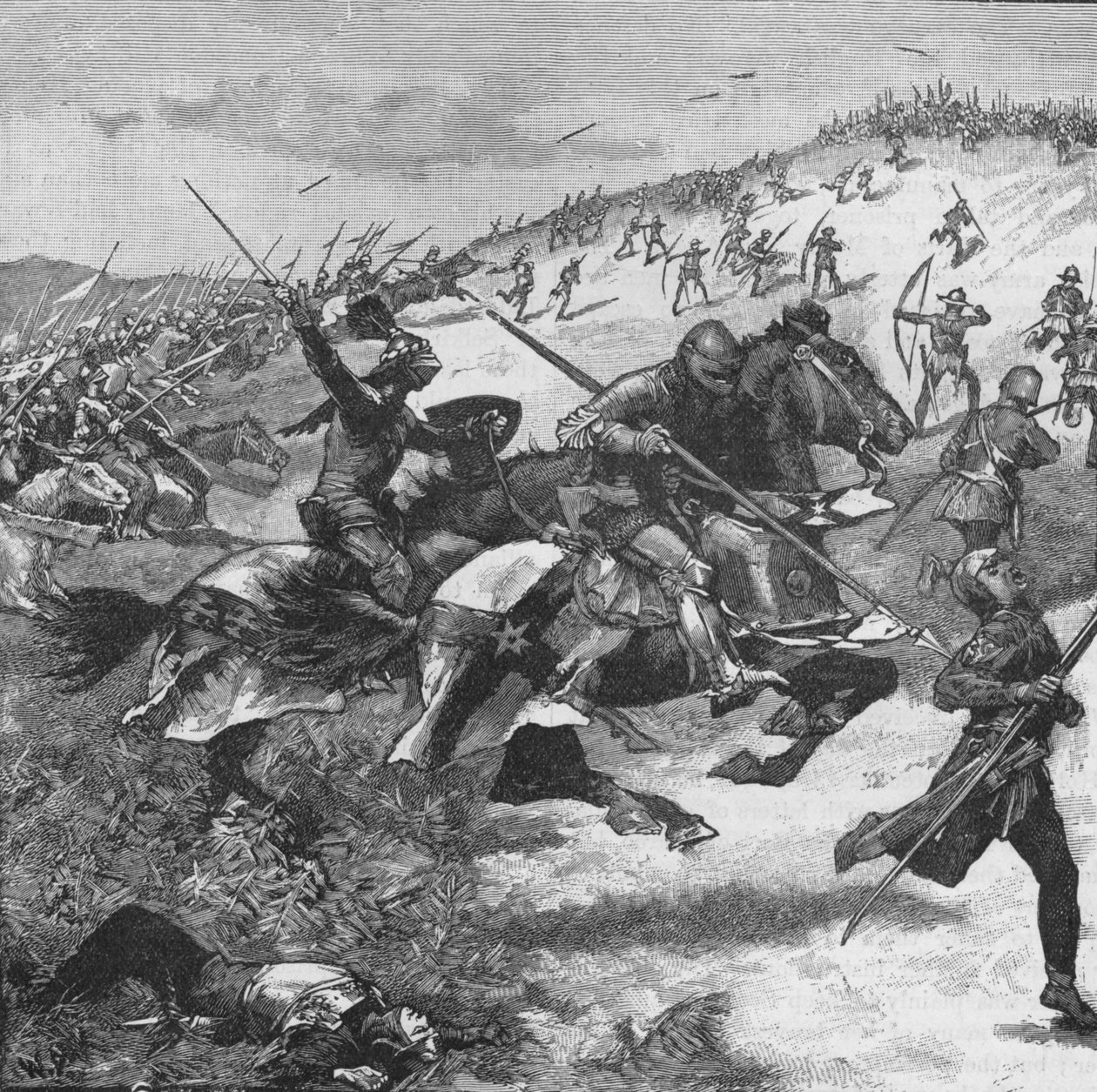 Skottarnas anklagelse vid slaget vid Homildon Hill, Northumberland, 1402 1905 av Unbekannt