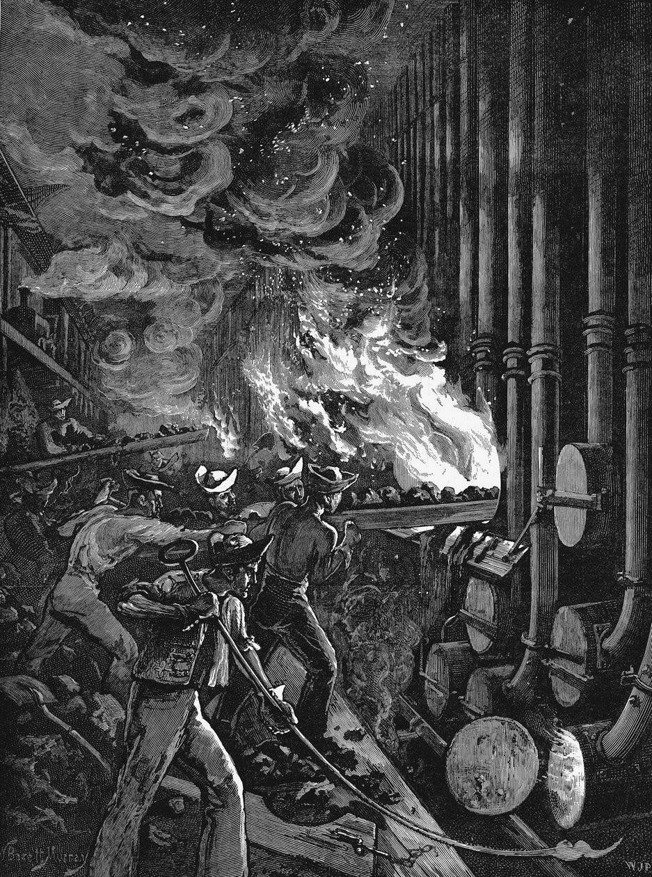 Laddar retorterna vid Beckton gasverk, London, 1878 av Unbekannt