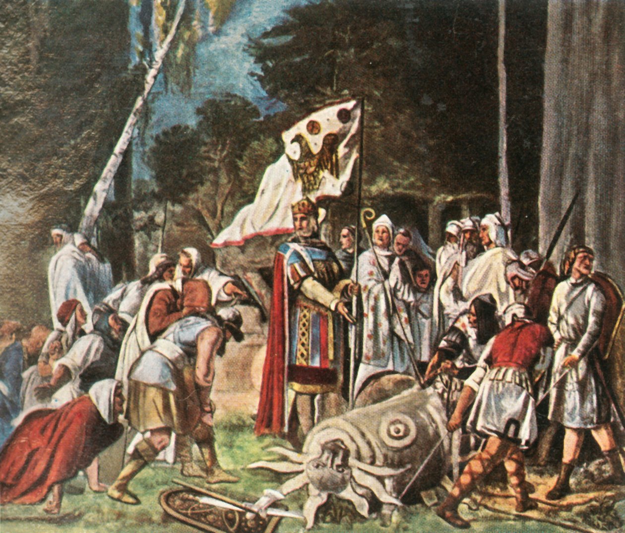 Karl den Store förstör en hednisk idol, 1936. av Unbekannt