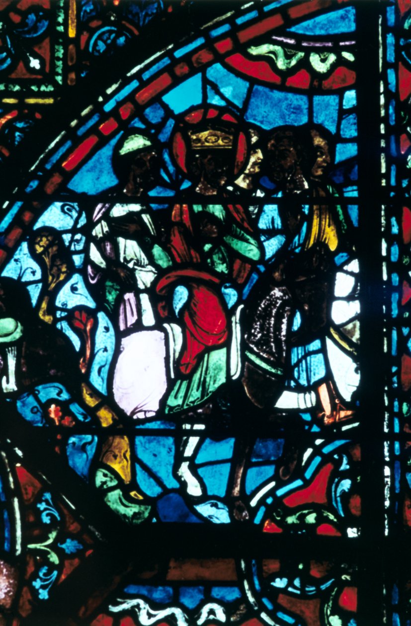 Karl den Store lämnar Spanien, Målat glas, Chartres katedral, Frankrike, c1225 av Unbekannt