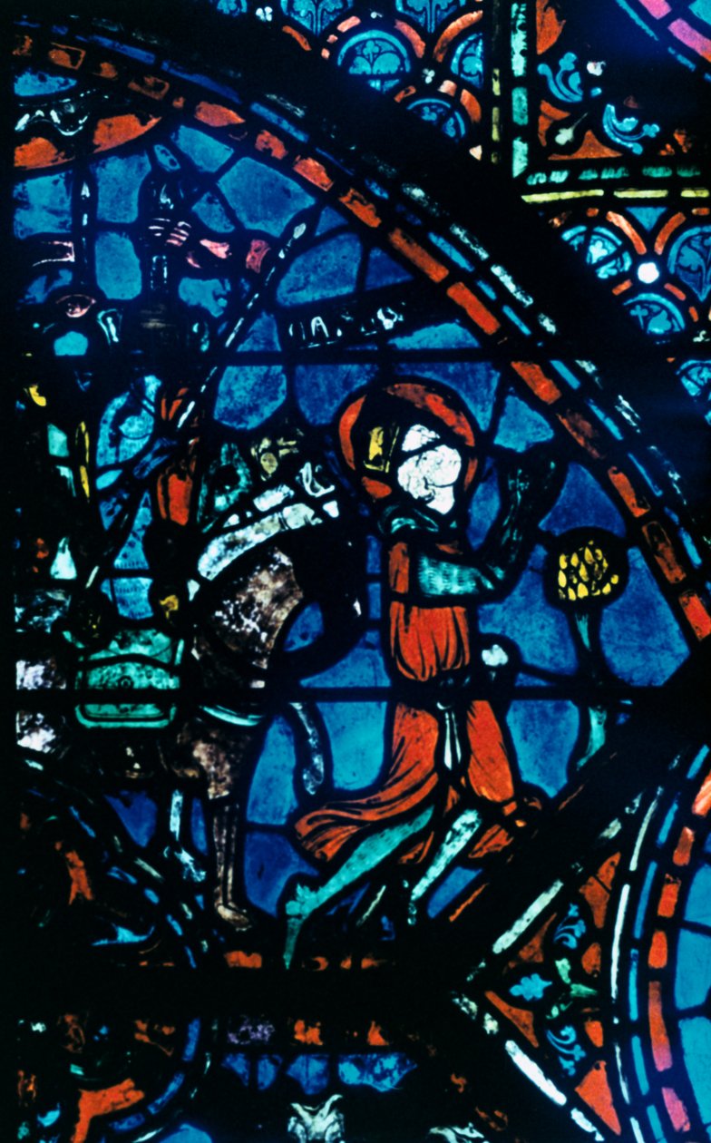 Karl den Store ber, målat glas, Chartres katedral, Frankrike, c1225 av Unbekannt