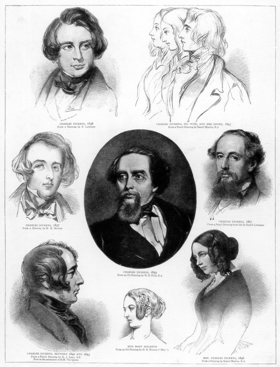 Charles Dickens 1812-1870, engelsk författare, 1892 av Unbekannt