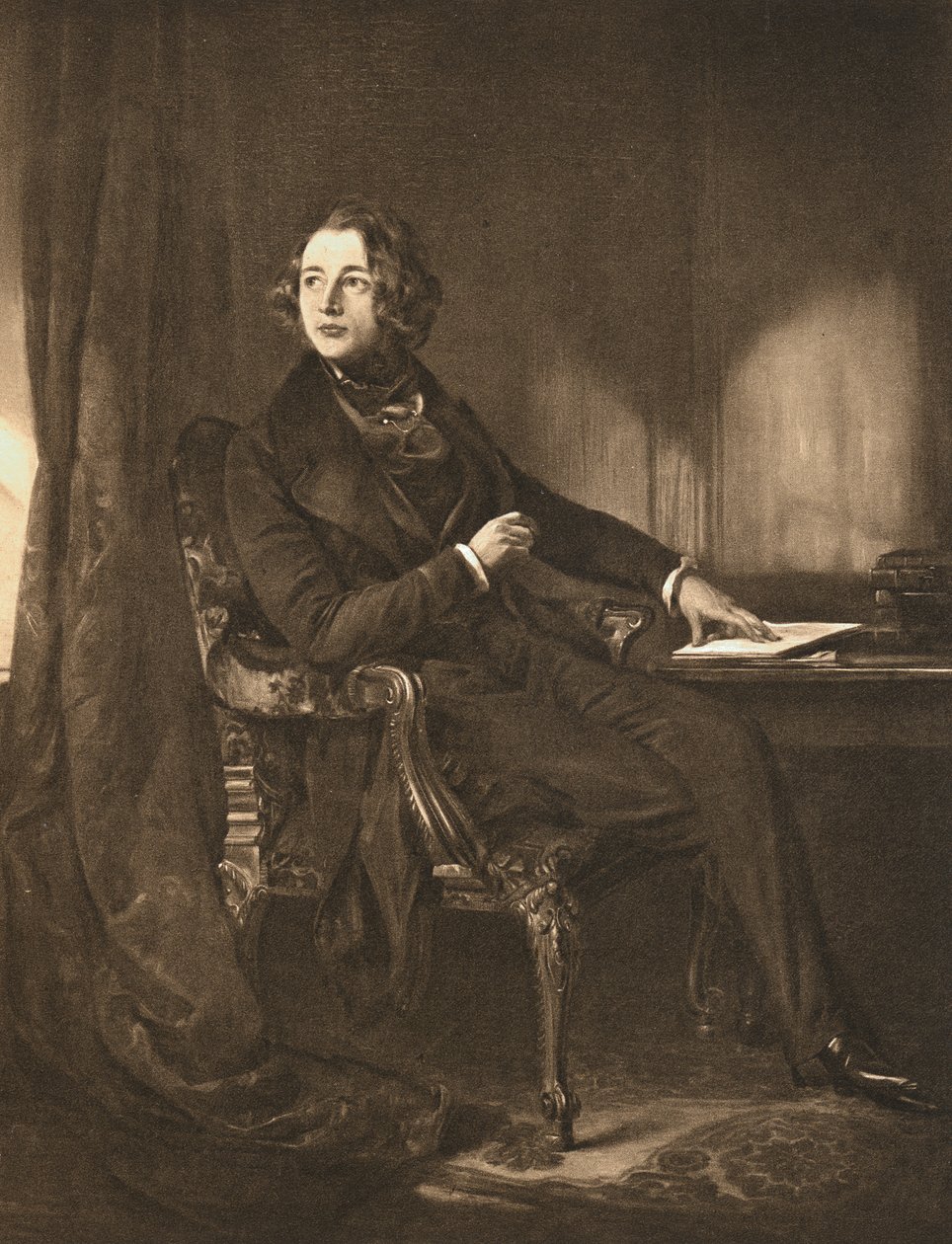 Charles Dickens, engelsk författare och journalist, c1836 av Unbekannt