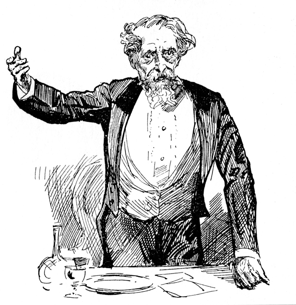 Charles Dickens håller ett tal efter middagen, c1860-talet av Unbekannt
