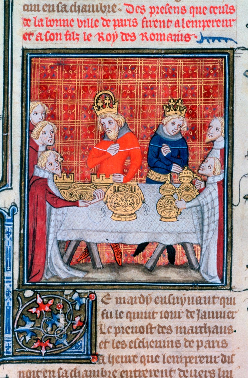 Karl IV tar emot presenter, 1375-1379 av Unbekannt