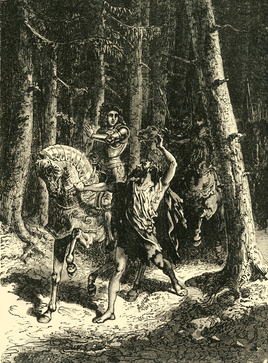 Karl VI i skogen av Le Mans, 1392,, 1890. av Unbekannt