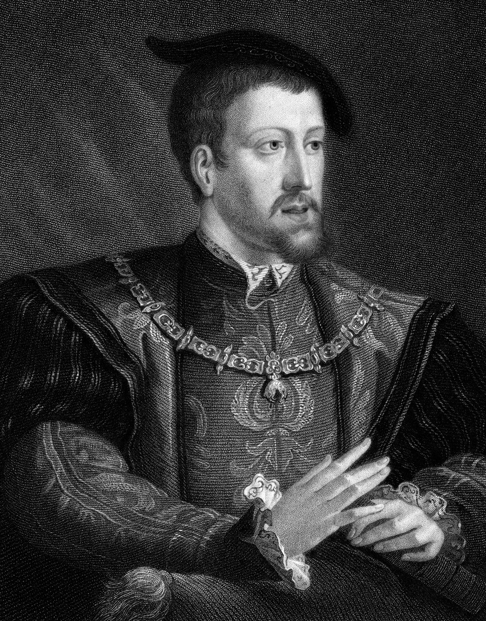 Karl V, kung av Spanien och helig romersk kejsare från 1519, 1835 av Unbekannt