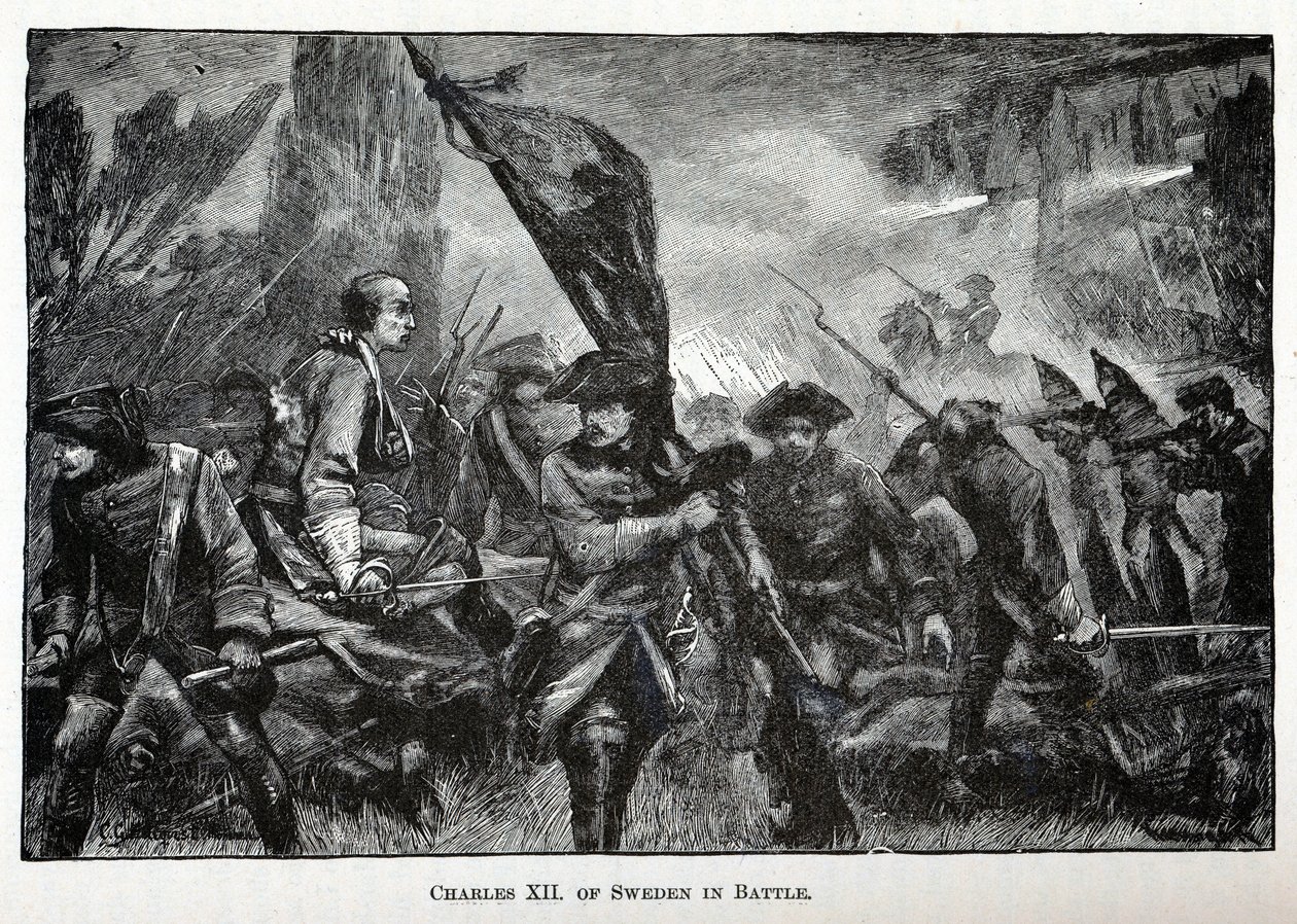 Karl XII av Sverige i strid, 1882 av Unbekannt