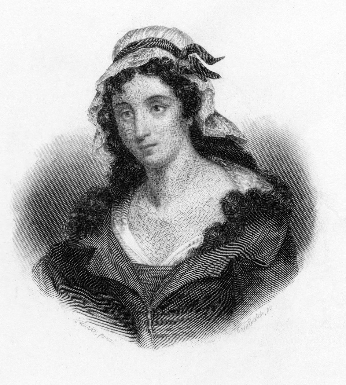 Charlotte Corday, mördare av den franske revolutionären Jean-Paul Marat, 1793 av Unbekannt