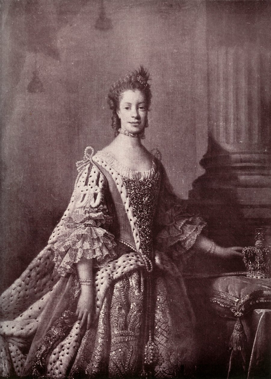 Charlotte Sophia av Mecklenburg-Strelitz, drottning gemål av George III, 1761-1762, 1919 av Unbekannt