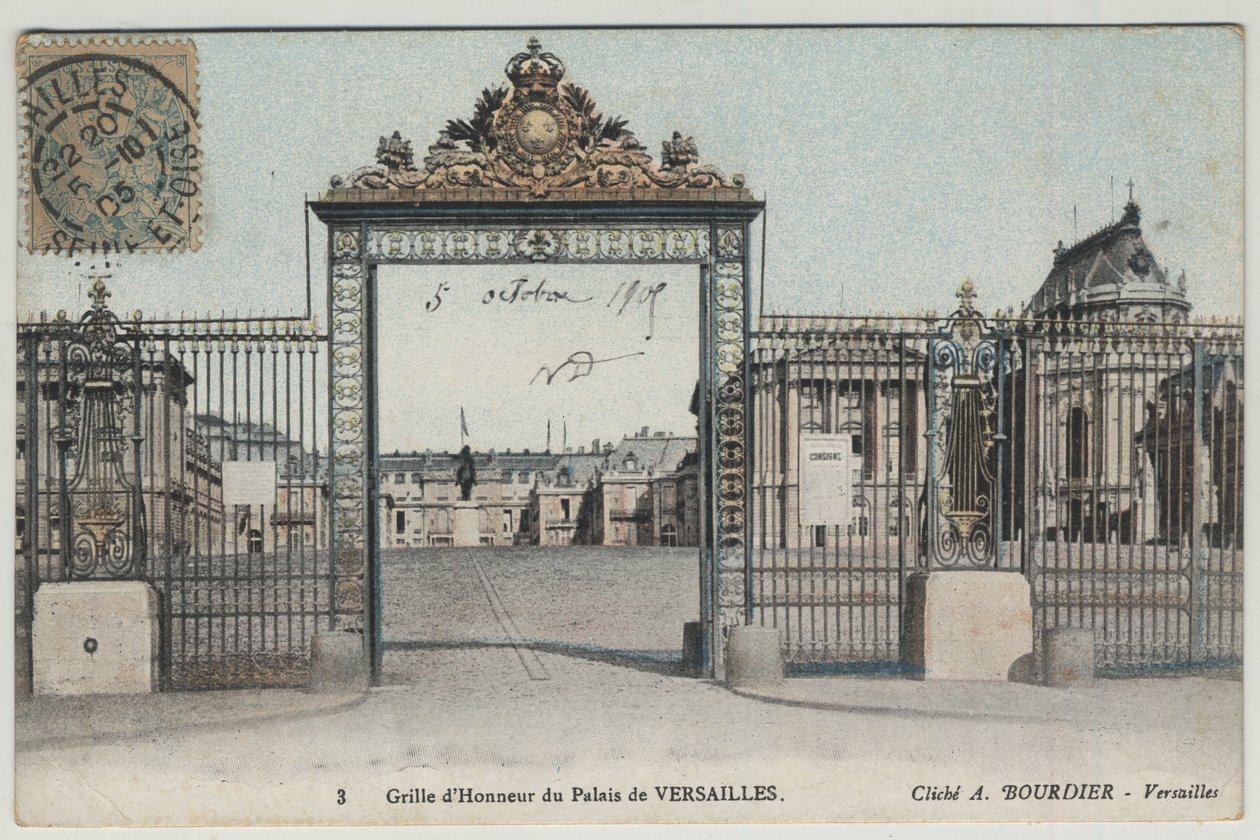 Chateau de Versailles: hedersrutnät - Vykort daterat 1905 av Unbekannt