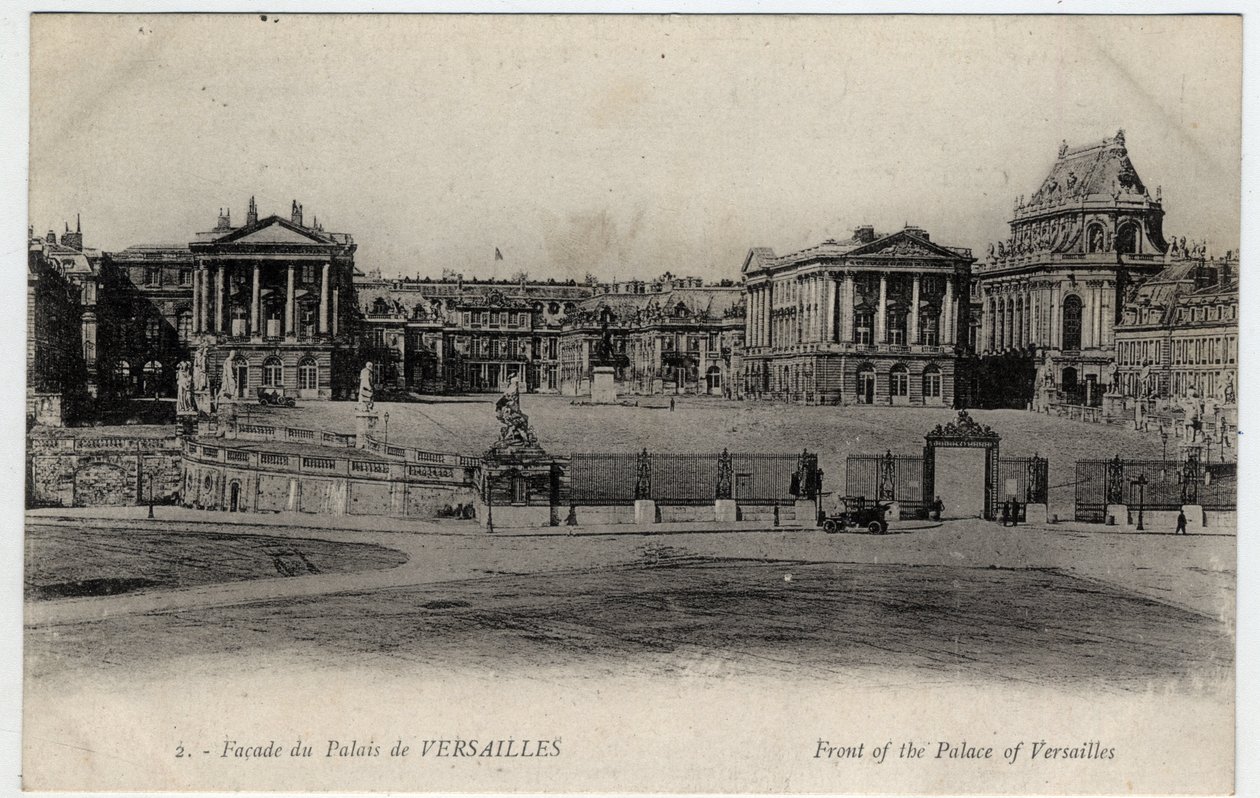 Chateau de Versailles: utsikt över fasaden - Vykort sent 1800-talet - början av 1900-talet av Unbekannt
