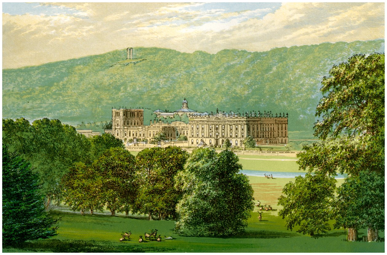 Chatsworth House, Derbyshire, hem för hertigen av Devonshire, c1880 av Unbekannt